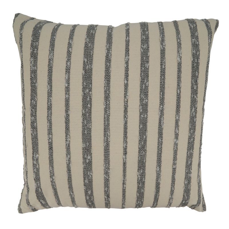 Black and White Striped Cotton Pillow Cover