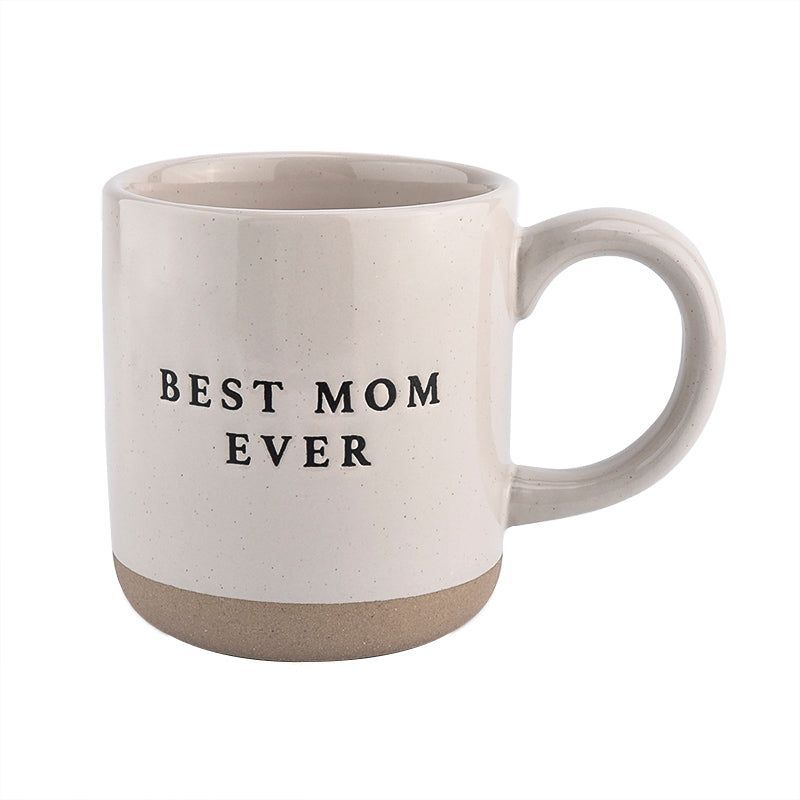 Best Mom Ever Black and Beige Ceramic Coffee Mug