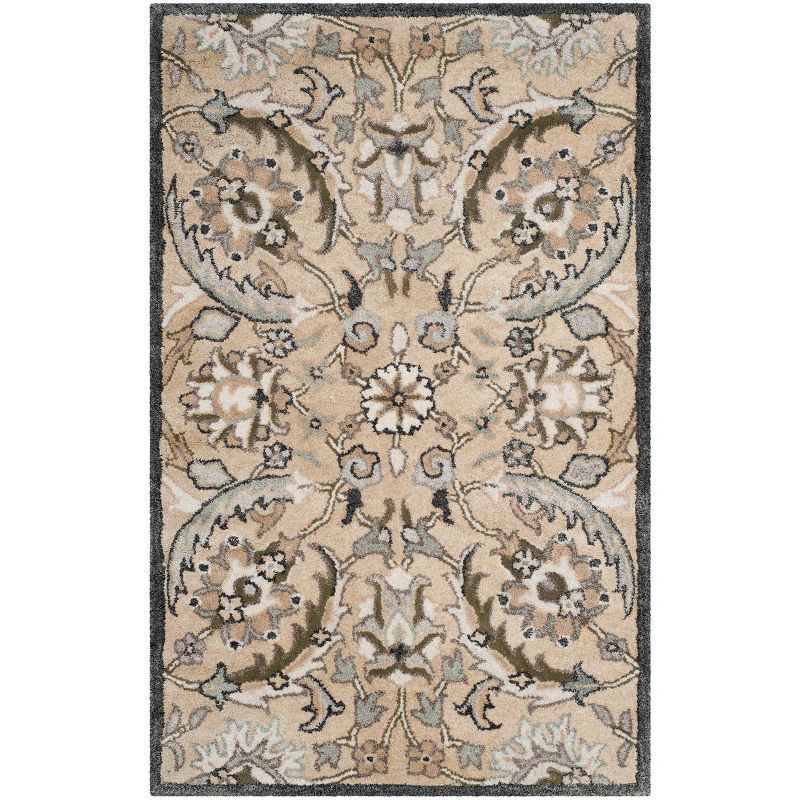 Bella Beige Round Hand-Tufted Wool Area Rug