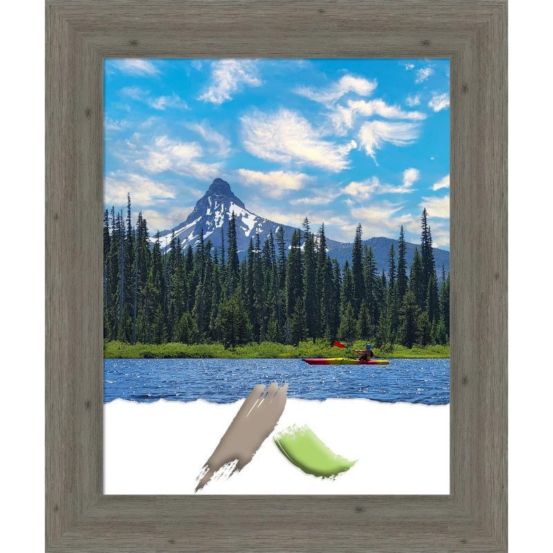 Fencepost Grey Narrow Woodgrain 16x20 Picture Frame