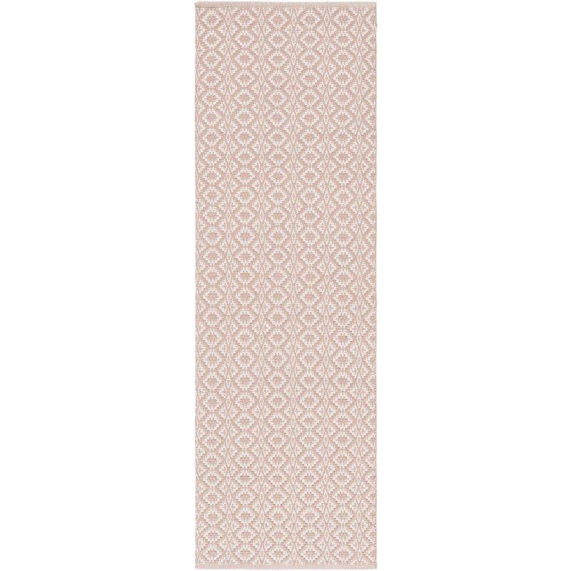 Ivory and Beige Handwoven Cotton Runner Rug, 2'3" x 13'