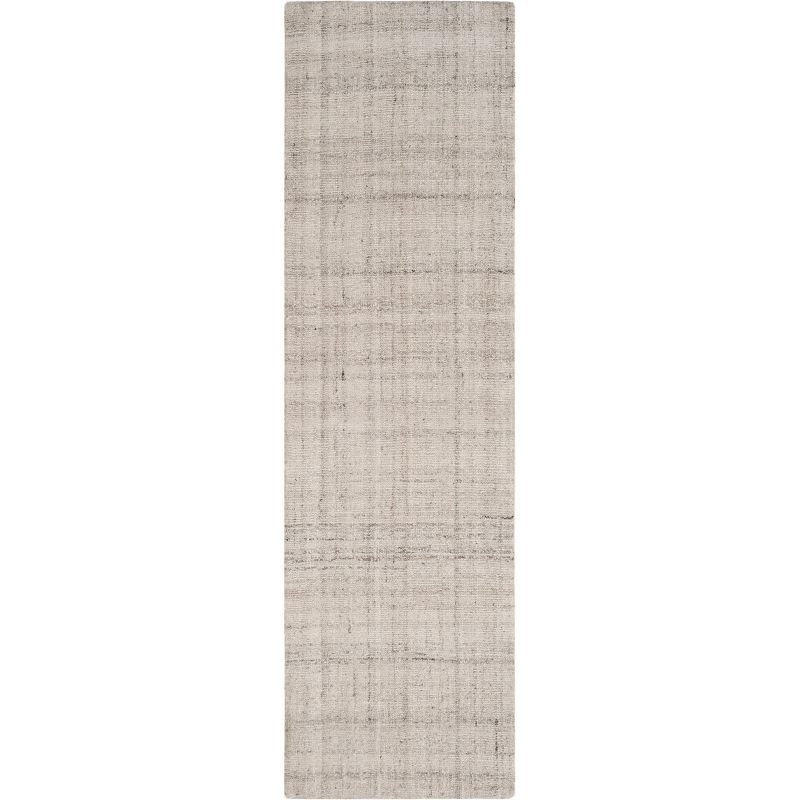 Handmade Abstract Gray 24" Tufted Wool-Viscose Blend Cushion Rug