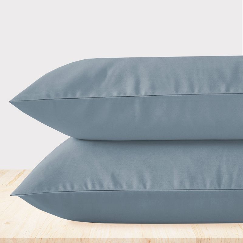 Dusty Blue 800 Thread Count Cotton Sateen Standard Pillowcases