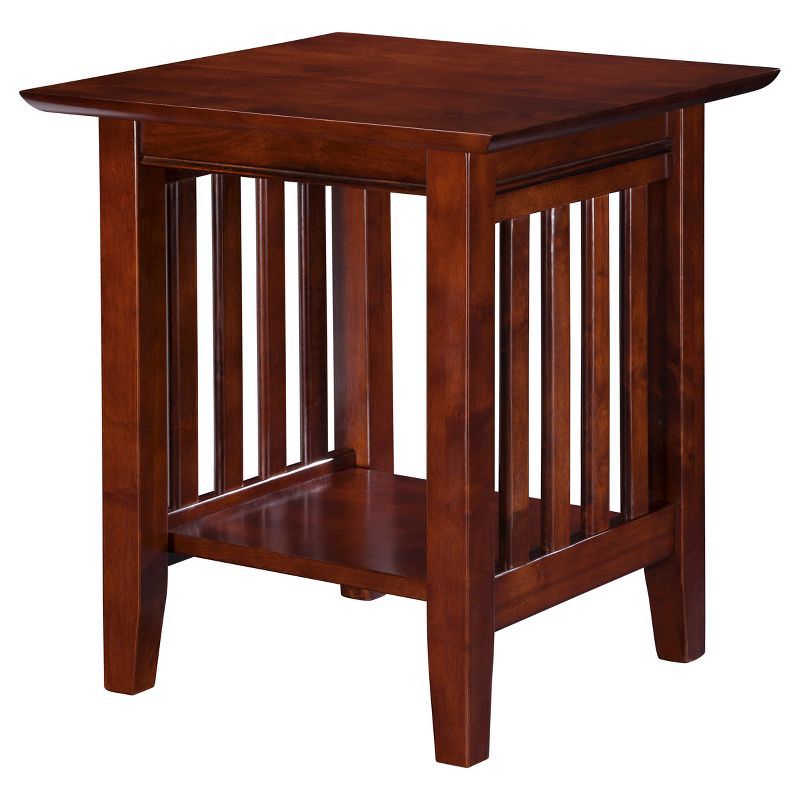 Walnut Mission Style Rectangular End Table