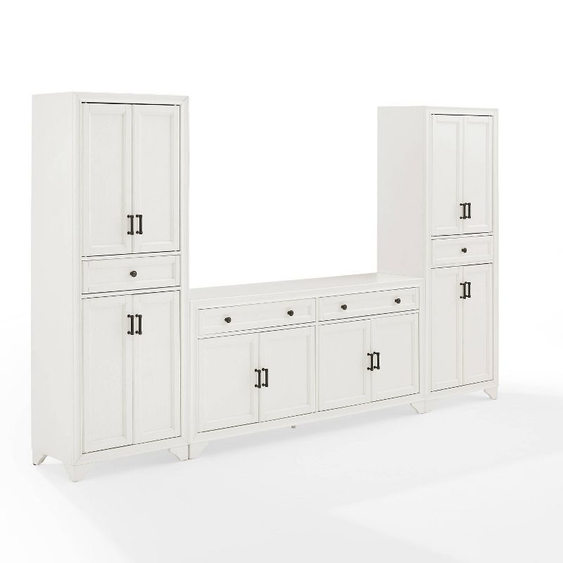 Distressed White 67" Entertainment Set with Cabinets