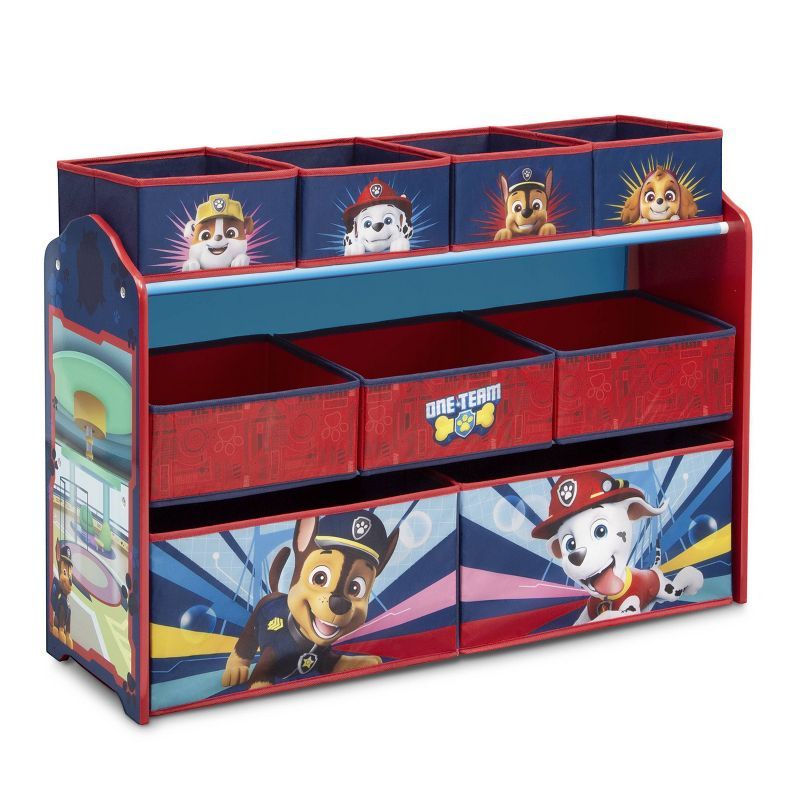 PAW Patrol Deluxe 9 Bin Red and Blue Toy Organizer