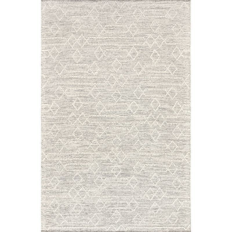 Lucile Gray Wool Moroccan Diamond Area Rug