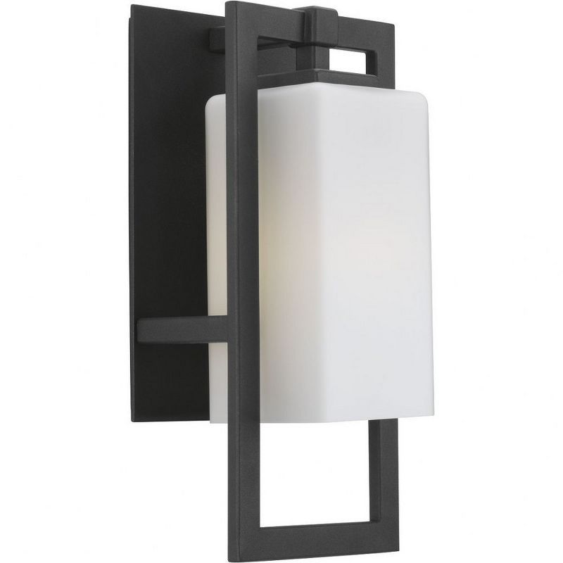 Jack Collection Black Steel Outdoor Wall Sconce with Glass Shade