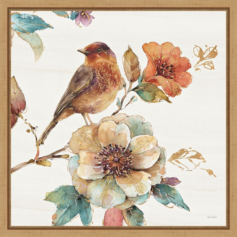 Spiced Nature Bird and Blossoms Canvas Wall Art