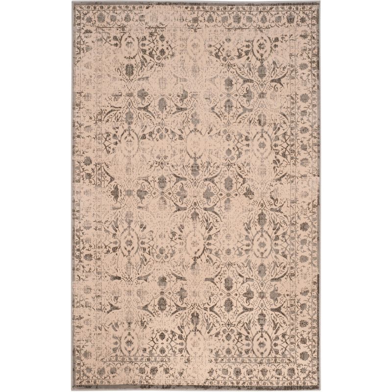 Brilliance Cream and Gray Floral 5'1" x 7'6" Area Rug