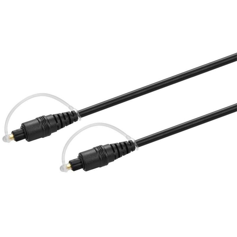 6ft Black Digital Optical Audio Cable with Gold Plated Ferrule