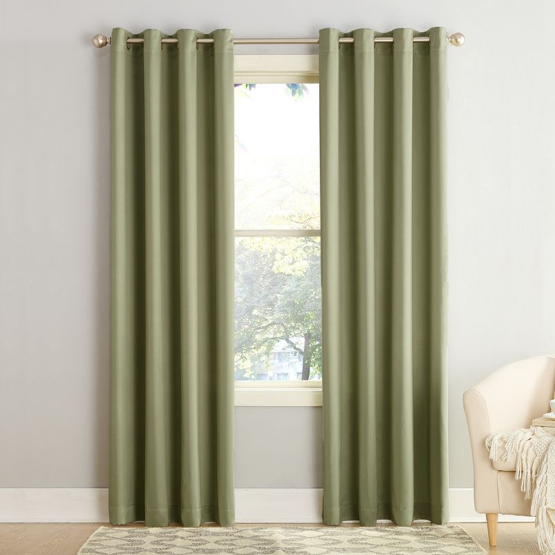 Sage Green Room-Darkening Grommet Curtain Panel 54" x 84"