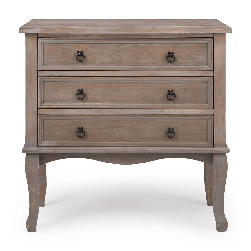 Elegant Farmhouse Light Gray 3-Drawer Storage Chest