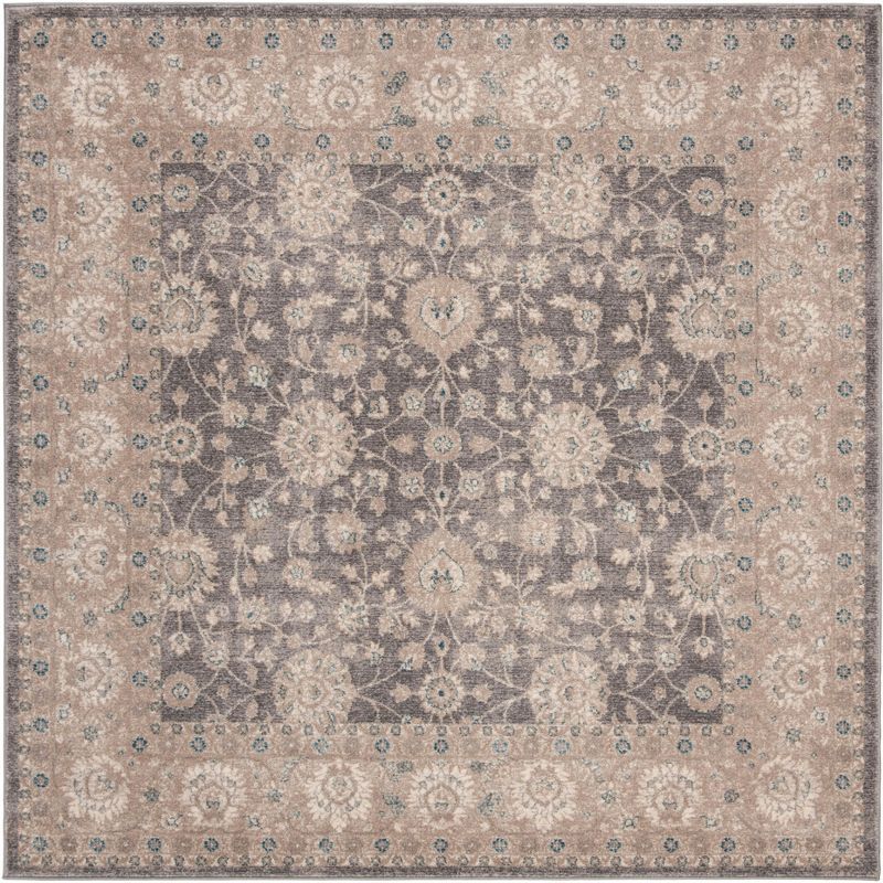 Sofia Gray Synthetic Square Reversible Area Rug