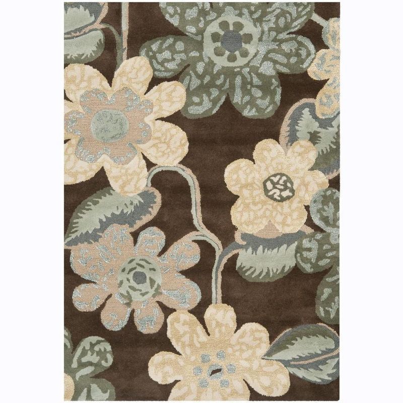 Hand-Tufted Multicolor Floral Wool Rug 4' x 6'