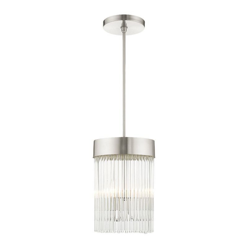 Mini Norwich Brushed Nickel 3-Light Chandelier with Crystal Rods