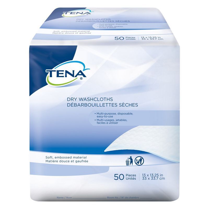 TENA ProSkin White Disposable Incontinence Washcloths, 50 Count