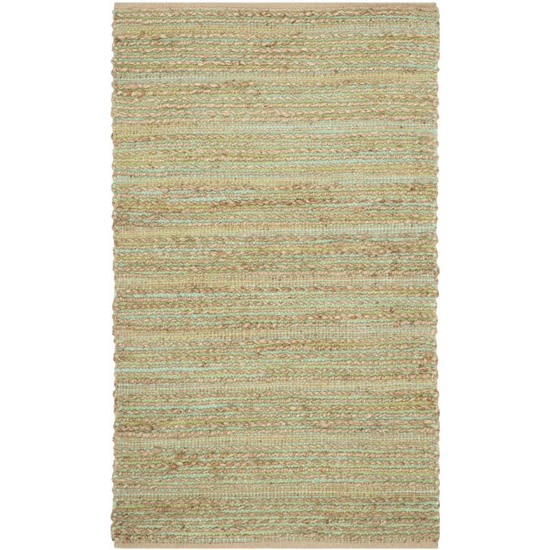 Cape Cod Green Handwoven Jute Area Rug, 3' x 5'