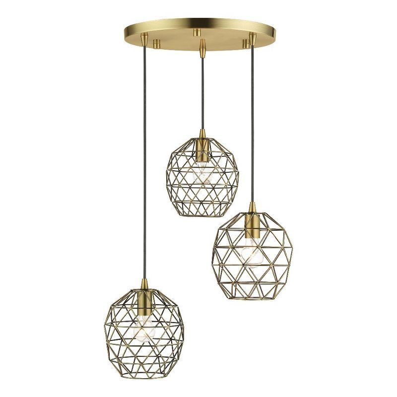 Geometrix Antique Brass 3-Light Indoor/Outdoor Pendant