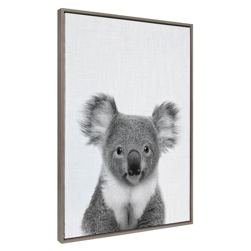 Gray Framed Koala Canvas Wall Art for Kids, 31.5x42