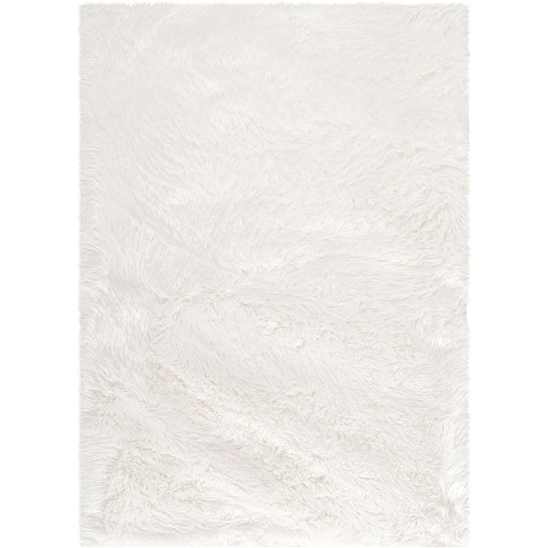 Ivory Tufted Faux Sheepskin 5' x 7' Rectangular Rug