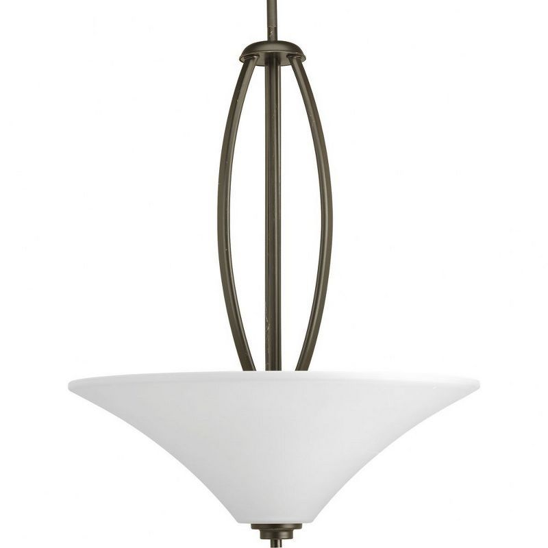 Joy Antique Bronze 3-Light Inverted Pendant with Fluted Glass Shade