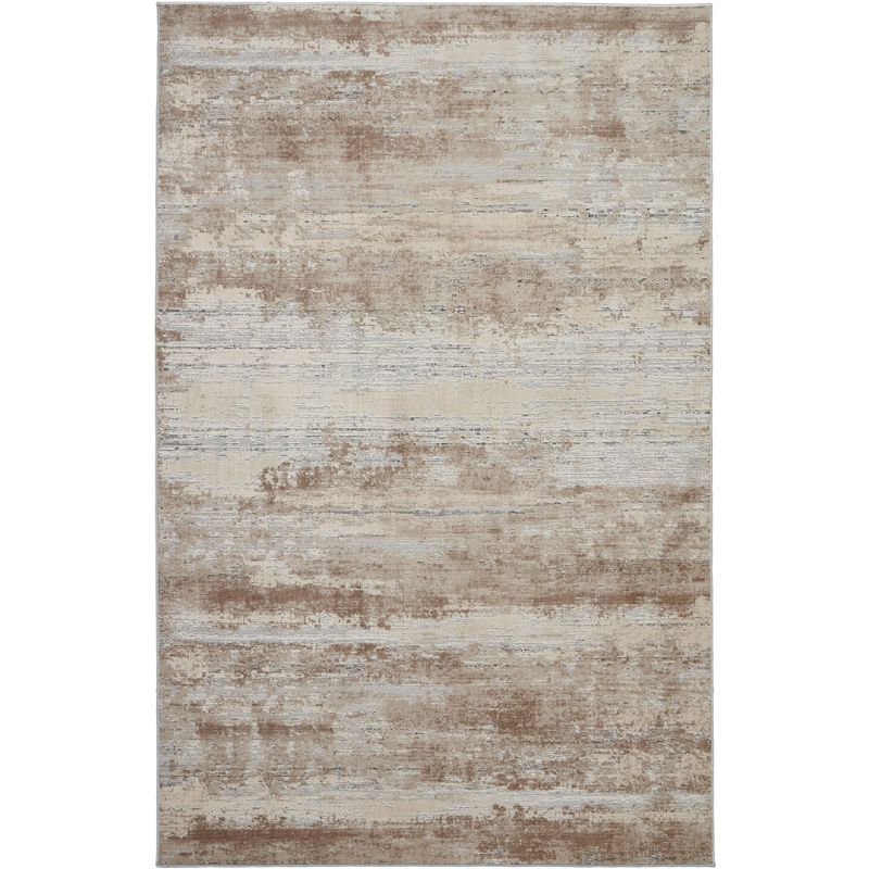 Modern Rustic Abstract 3'11" x 5'11" Gray Synthetic Area Rug