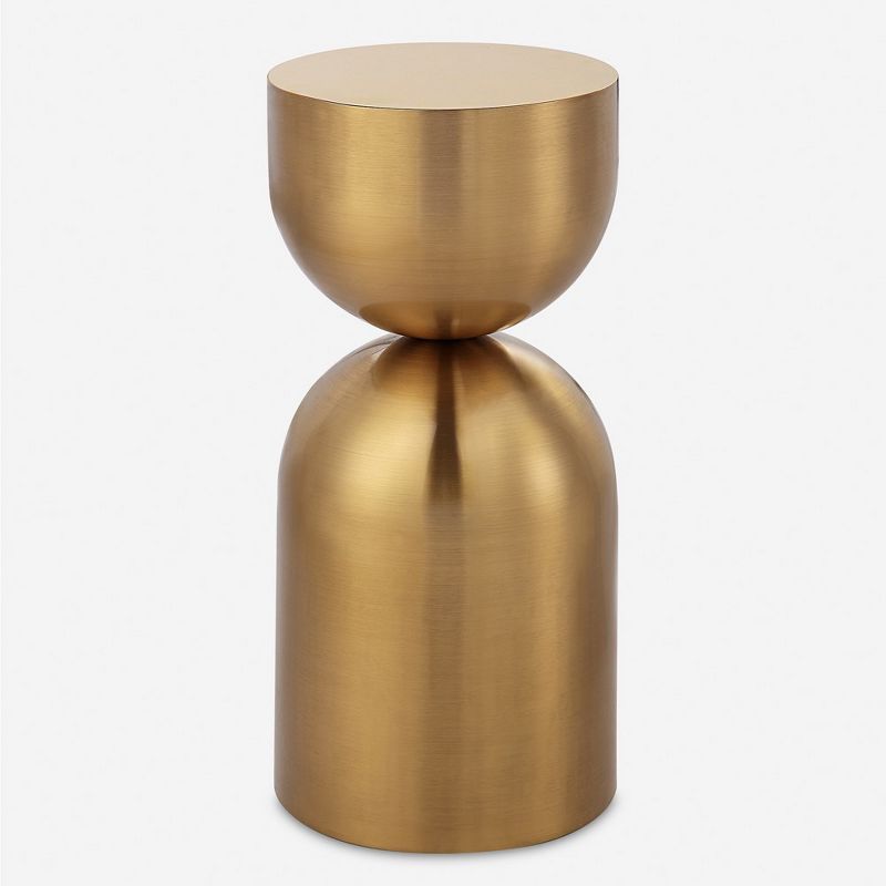 Golden Round Metal Contemporary Accent Table