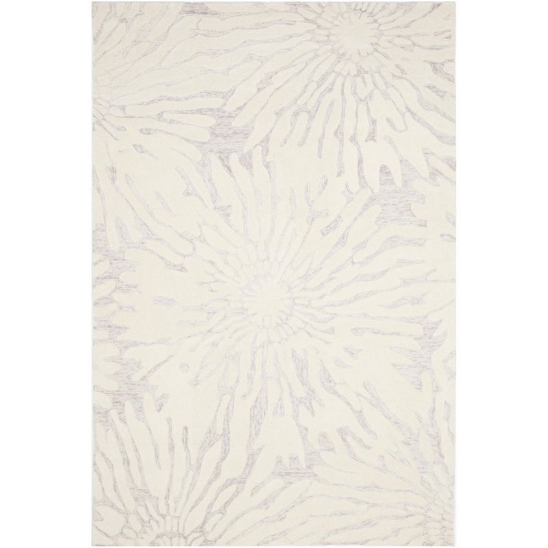Elysian Silver & Ivory Hand-Tufted Wool 6' x 9' Area Rug