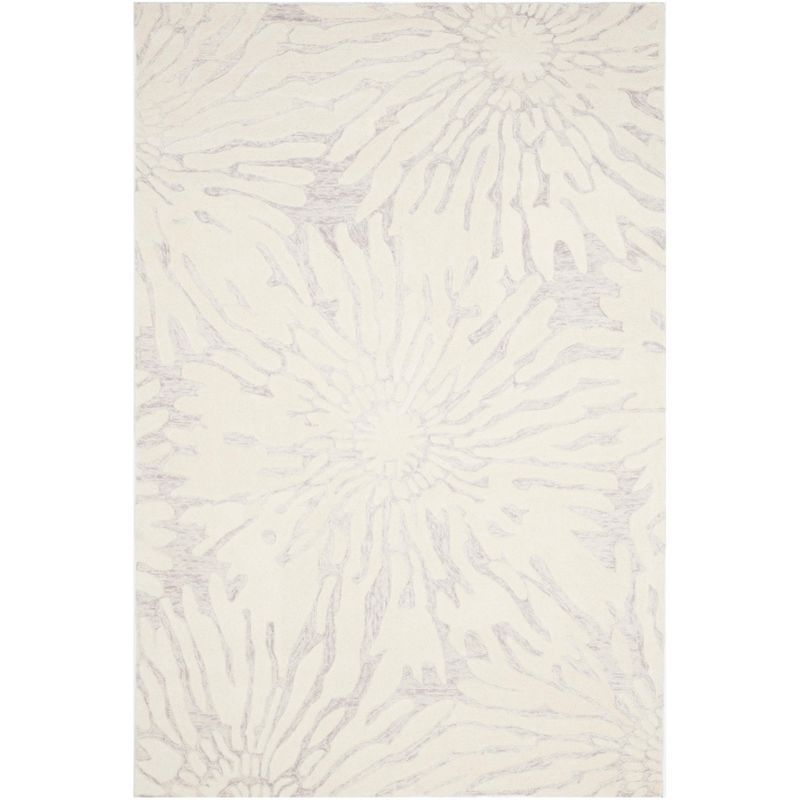 Elysian Silver & Ivory Hand-Tufted Wool 6' x 9' Area Rug