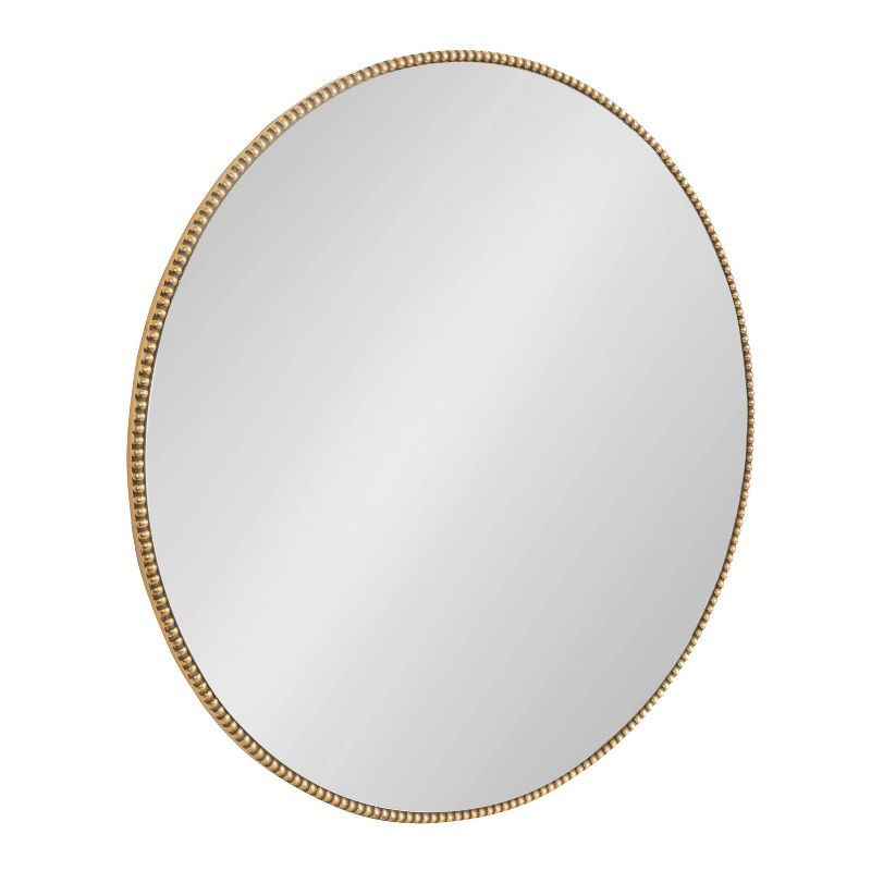 Gwendolyn Round Gold Beaded Accent Vanity Mirror