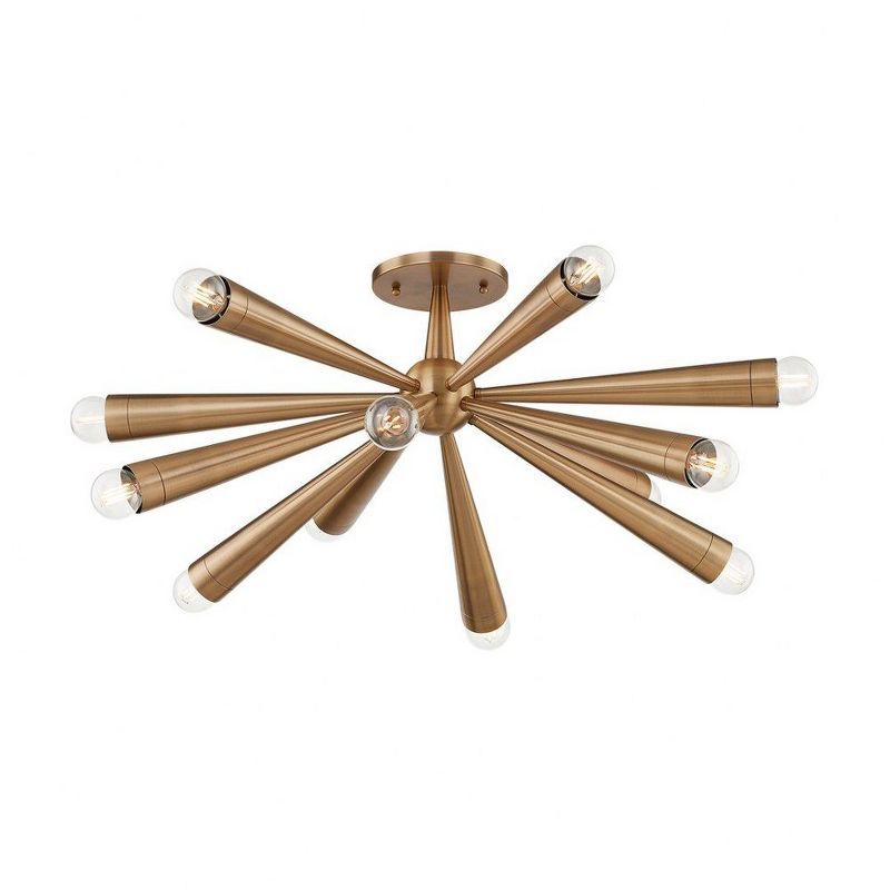 Keanu Patina Brass 12-Light Semi-Flush Mount Ceiling Fixture