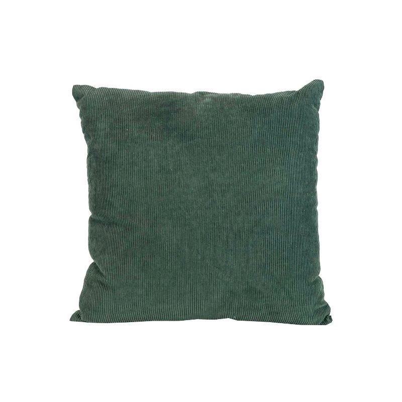 18x18 Green Corduroy Velvet Throw Pillow with Cotton and Polyester