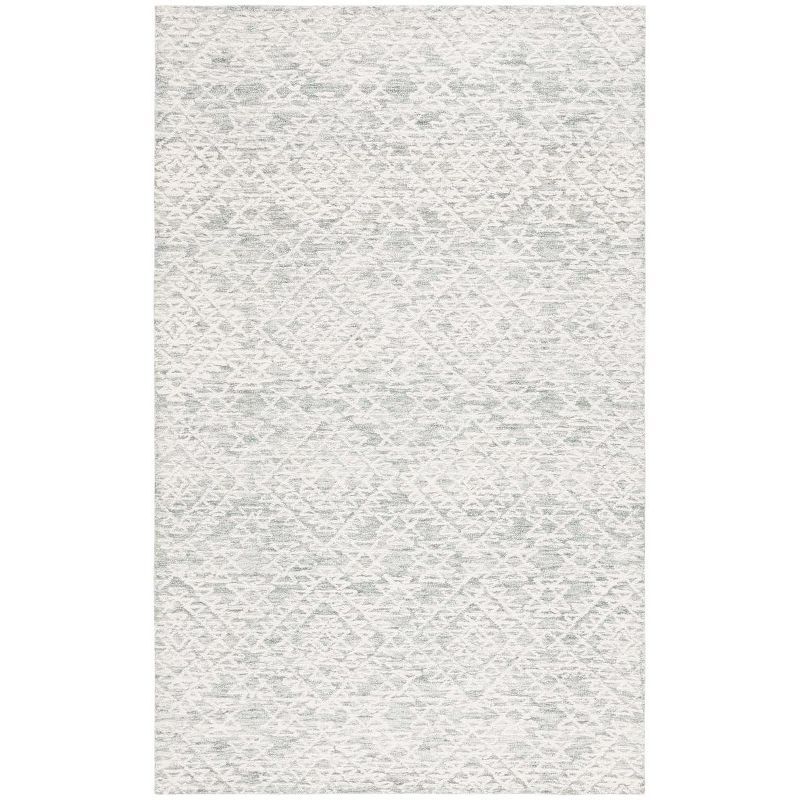 Ivory Hand Tufted Wool Rectangular Area Rug 5' x 8'