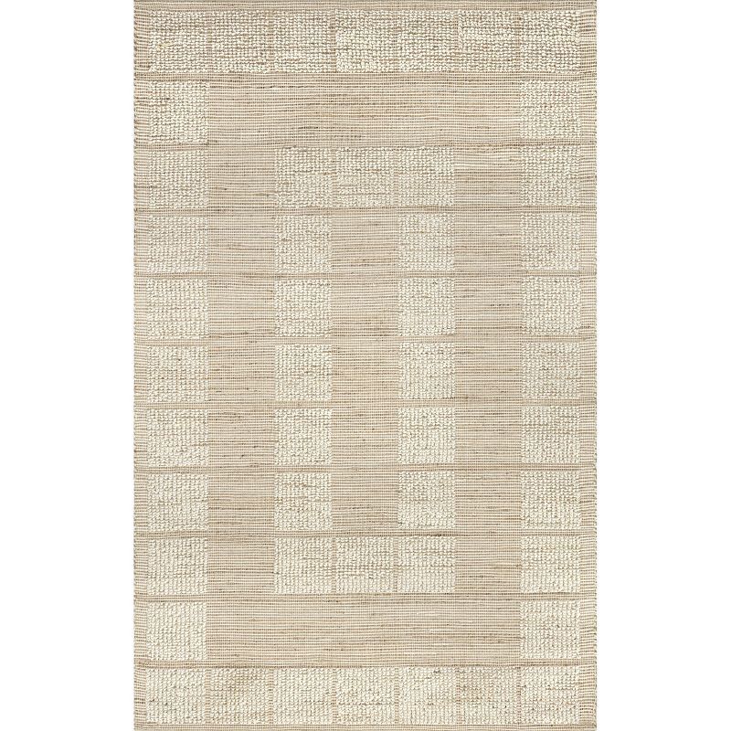 Nuloom Oden Textured Jute and Wool Area Rug, 5' x 8', Ivory