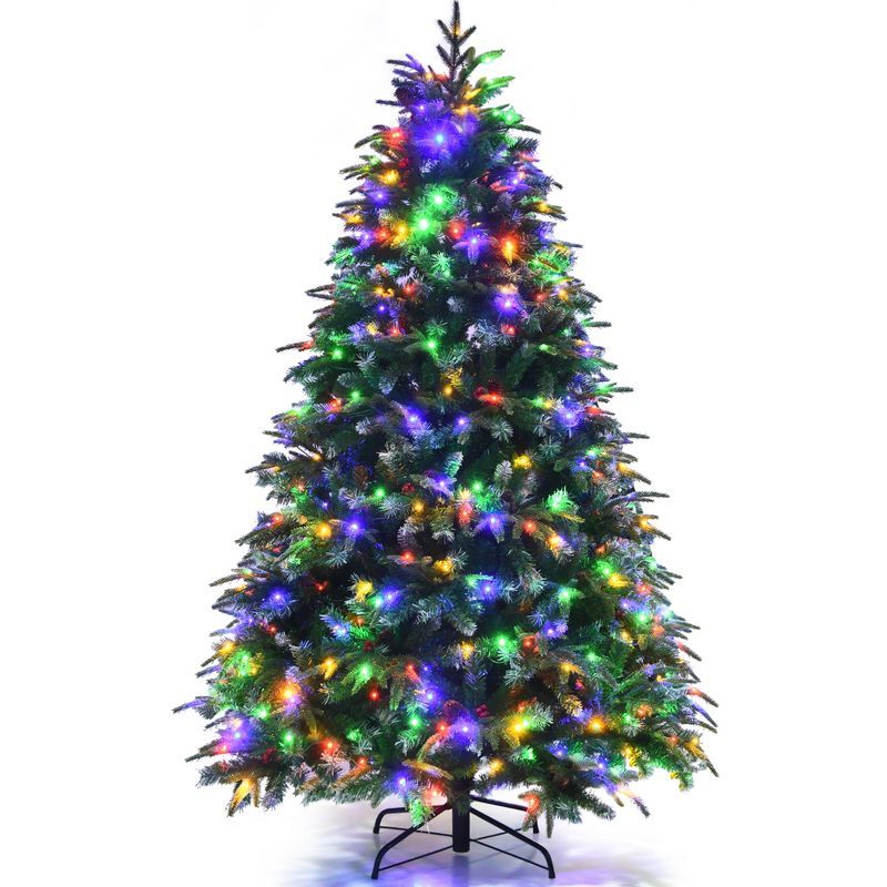 6ft Green Artificial Christmas Tree with Multicolor LED Lights