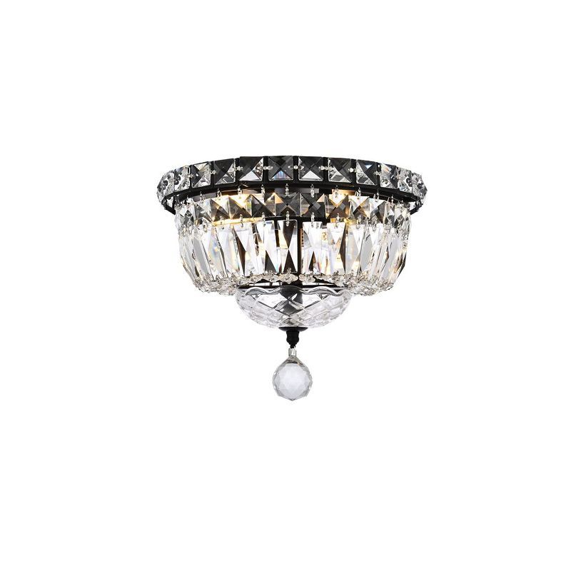 Tranquil Black and Clear Crystal Flush Mount Light