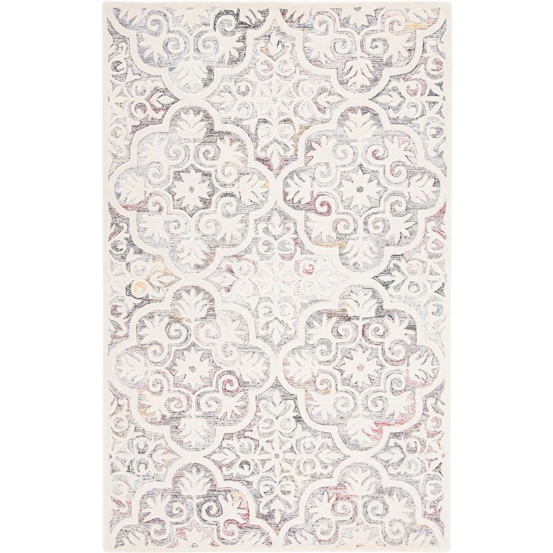 Ivory Hand-Tufted Wool 4' x 6' Rectangular Area Rug