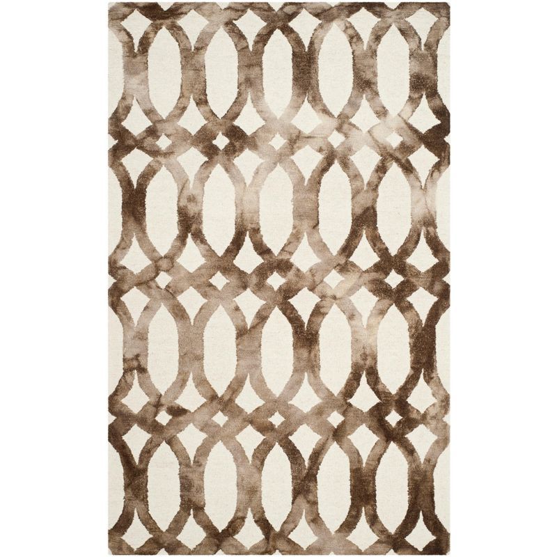 Ivory Chocolate Hand-Tufted Wool Rectangular Area Rug