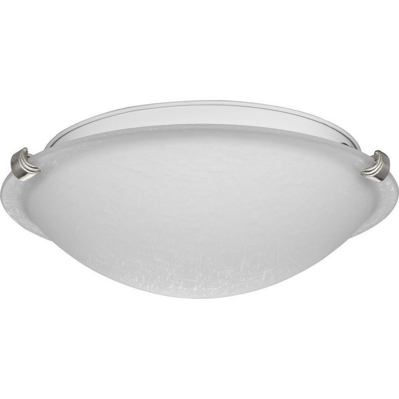 Linen Dome Brushed Nickel 12.25" Flush Mount Light with Glass Shade