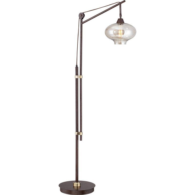 Bronze Industrial Downbridge Floor Lamp with Edison Bulb