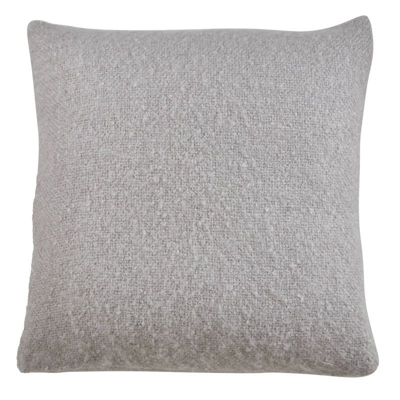 Gray Faux Mohair 22" Square Pillow Cover