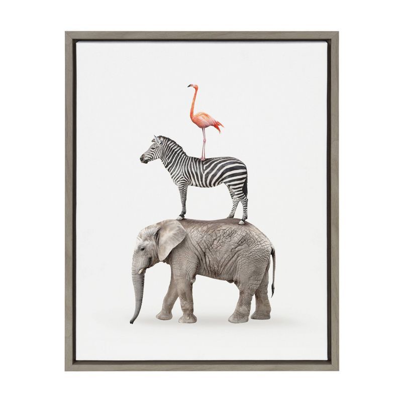 Stacked Safari Animals Canvas Print for Kids