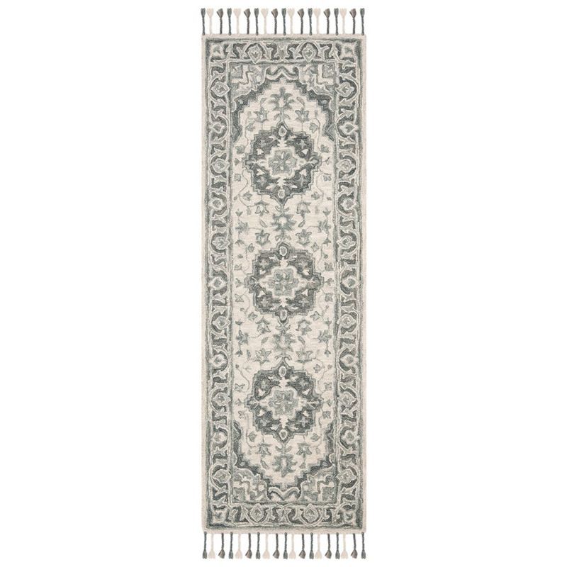 Hand-Tufted Rustic-Chic Grey Wool 2'3" x 5' Runner Rug