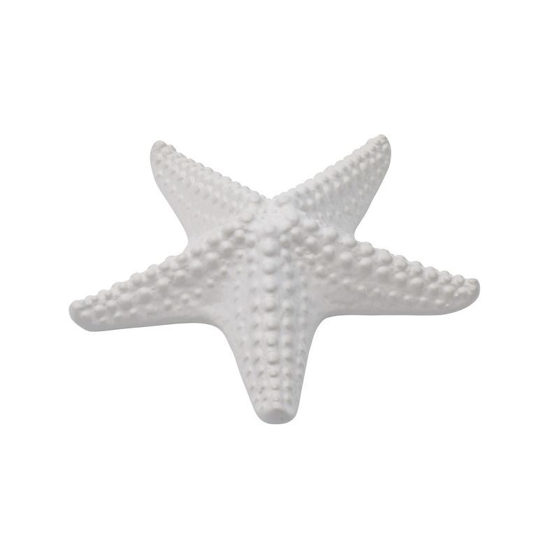 White Ceramic Coastal Starfish Figurine, 8.3 inches