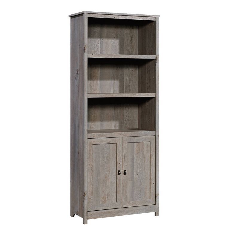 Mystic Oak Adjustable 71.5" Gray Bookcase with Doors