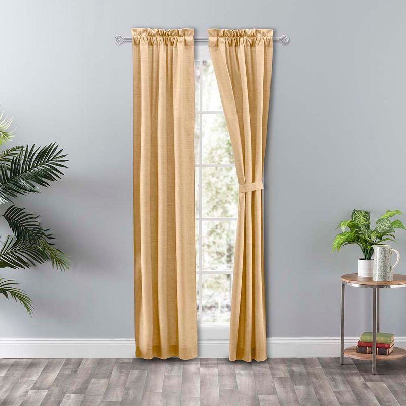 Butter Cotton Polyester Light-Filtering Rod Pocket Curtains