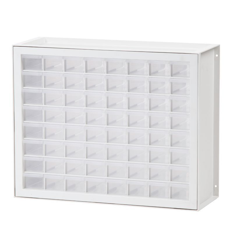 White 64-Drawer Plastic Stackable Storage Cabinet