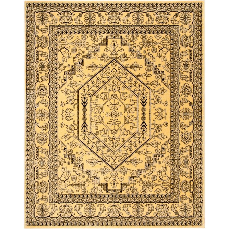 Adirondack Gold and Black 8' x 10' Synthetic Rectangular Rug