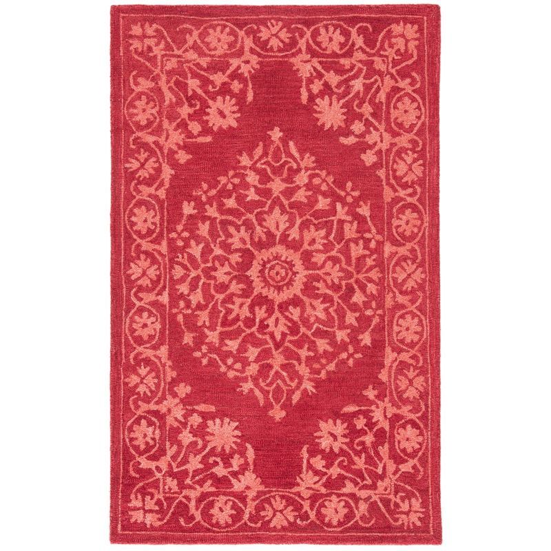 Handmade Dip Dye Luxurious Wool Square Area Rug - Red, 3' x 5'